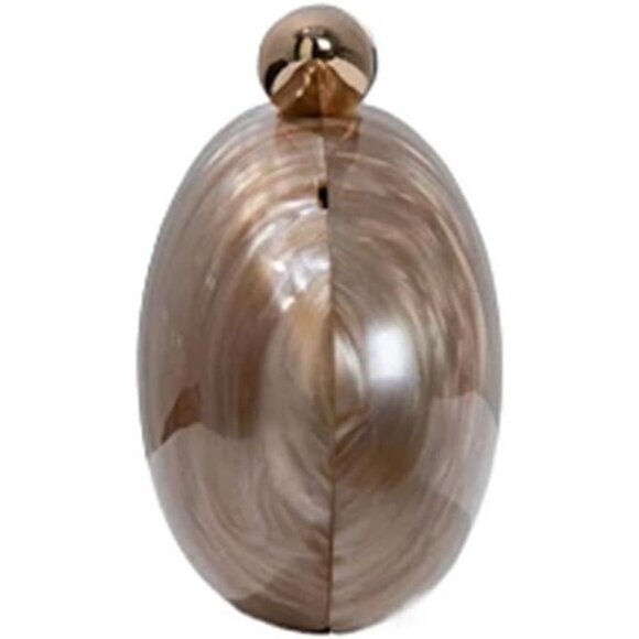 ⚡Women\'s Shell Egg Metallic Evening Shiny Top Closure Trendy Clutch Handbags